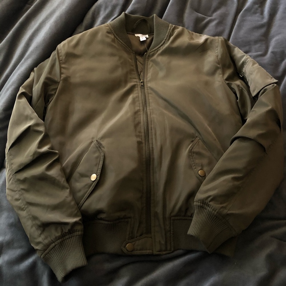 Nordstrom BP bp olive army green bomber jacket - Picture 2 of 5